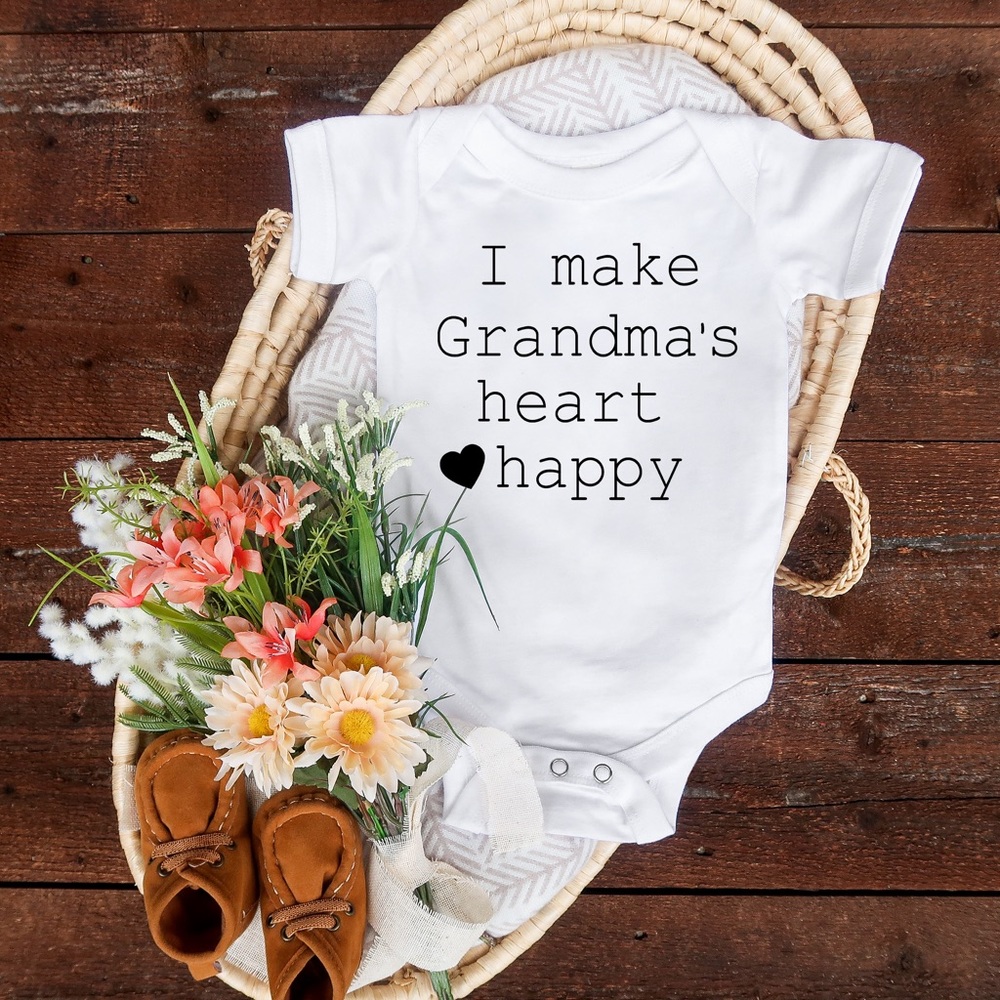 I Make Grandma’s Heart Happy Baby Onesie